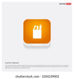 Flat design pencil icon Orange Abstract Web Button Flat design pencil icon Orange Abstract Web Button
