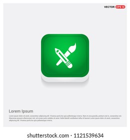 Flat design pencil iconGreen Web Button - Free vector icon