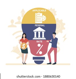 Flat design with people. AFR - Applicable Federal Rate acronym, business concept background.   Vector illustration for website banner, marketing materials, business presentation, online advertising.