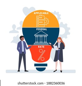 Flat design with people. AFR - Applicable Federal Rate acronym, business concept background.   Vector illustration for website banner, marketing materials, business presentation, online advertising.