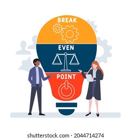 Flat design with people. BEP - Break-Even Point acronym. business concept background. Vector illustration for website banner, marketing materials, business presentation, online advertising