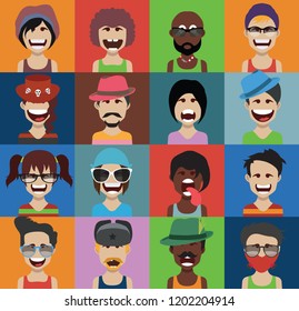 Flat design people characters