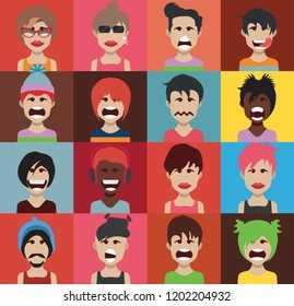 Flat design people characters