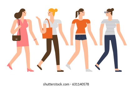 Flat design people characters set
