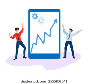 flat design people concept illustration isolated in white, vector illustration work business start up and marketing 