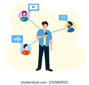 flat design people concept illustration isolated in white, vector illustration work business start up and marketing 