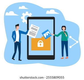 flat design people concept illustration isolated in white, vector illustration work business start up and marketing 