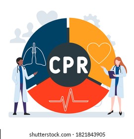 Flat design with people. CPR  - Cardiopulmonary Resuscitation , medical concept. Vector illustration for website banner, marketing materials, business presentation, online advertising