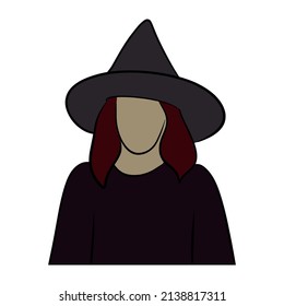 flat design people. Halloween witch girl 