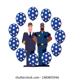flat design people happy labor day