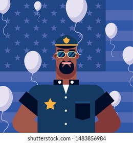 flat design people happy labor day