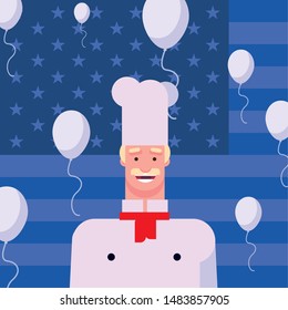 flat design people happy labor day