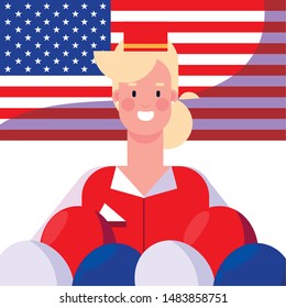 flat design people happy labor day