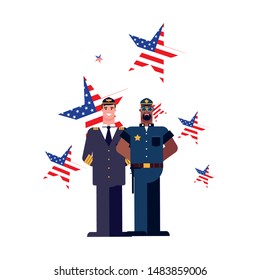 flat design people happy labor day
