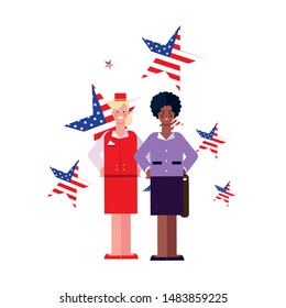 flat design people happy labor day