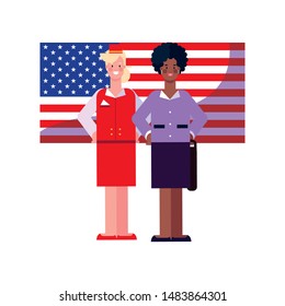 flat design people for happy labor day