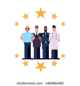 flat design people for happy labor day