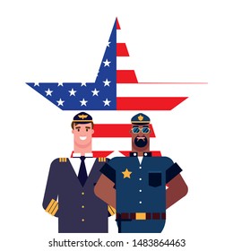 flat design people for happy labor day