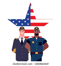 flat design people for happy labor day