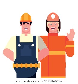 flat design people for happy labor day