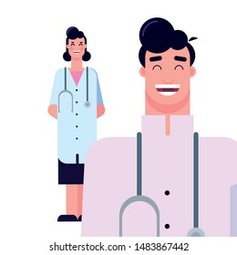 flat design people for happy labor day