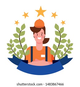 flat design people for happy labor day