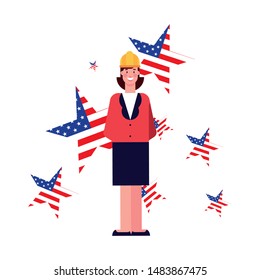 flat design people for happy labor day