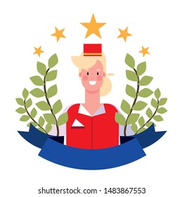 flat design people for happy labor day