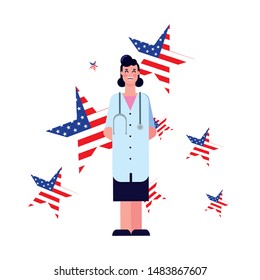 flat design people for happy labor day