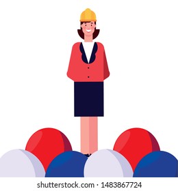 flat design people for happy labor day