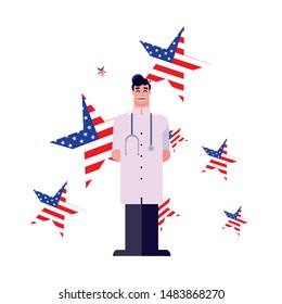 flat design people for happy labor day