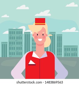 flat design people happy labor day