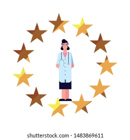 flat design people happy labor day
