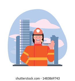 flat design people happy labor day