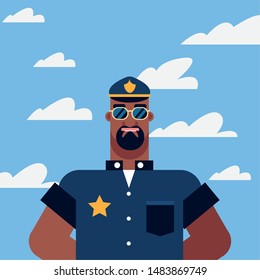 flat design people happy labor day