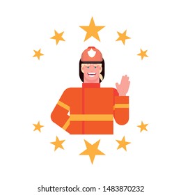 flat design people happy labor day