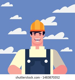 flat design people happy labor day