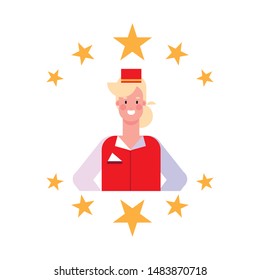 flat design people happy labor day