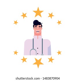 flat design people happy labor day