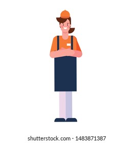 flat design people happy labor day