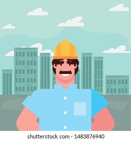 flat design people happy labor day