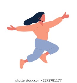 flat design of people jumping and happy happy