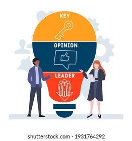 Flat design with people. KOL - Key Opinion Leader. acronym, business concept background.   Vector illustration for website banner, marketing materials, business presentation, online