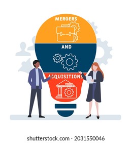 Flat Design With People. MAA - Mergers And Acquisitions Acronym. Business Concept Background. Vector Illustration For Website Banner, Marketing Materials, Business Presentation, Online Advertising