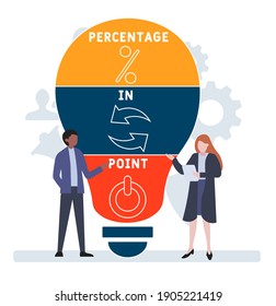 Flat design with people. PIP - Percentage In Point  acronym, business concept background.   Vector illustration for website banner, marketing materials, business presentation, online advertising.