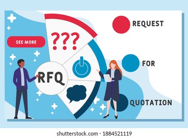 Flat design with people. RFQ - request for quotation. Platform. business concept background. Vector illustration for website banner, marketing materials, business presentation, online advertising