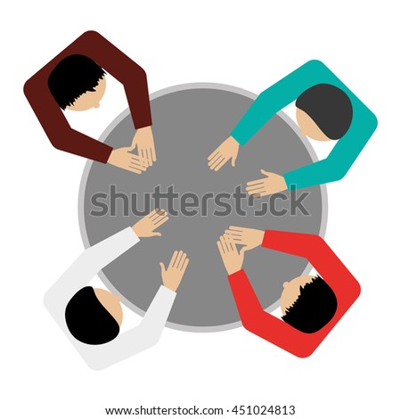flat design people sitting topview icon vector illustration