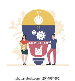Flat design with people. TBC - To Be Completed acronym. business concept background. Vector illustration for website banner, marketing materials, business presentation, online advertising