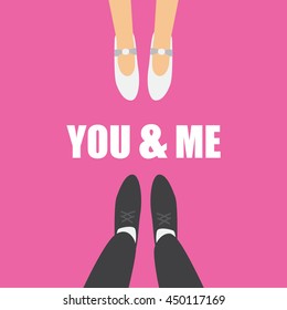 Flat design of people, Text and symbol, Wedding.
