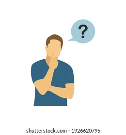 Flat design people thinking vector graphics